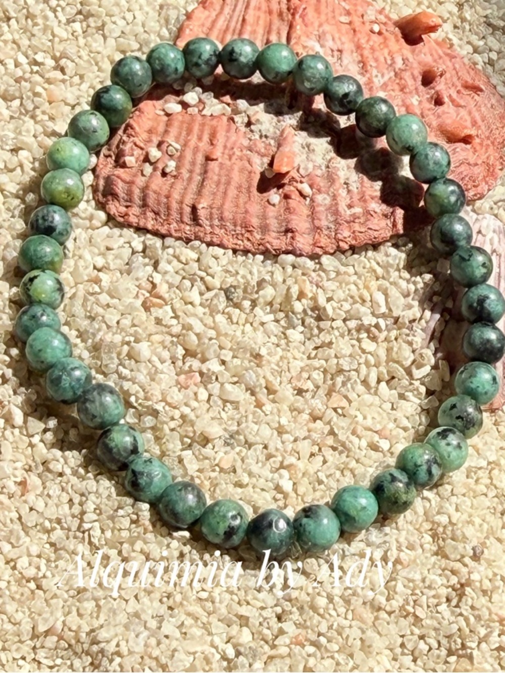 Dainty 6 mm Round Beaded Stretch Bracelet TURQUOISE